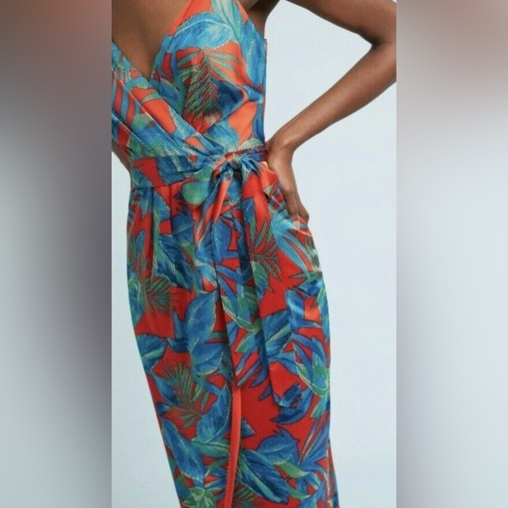 NWOT Anthropologie Nicole Miller NY Electric Floral Red Festival Dress - Picture 10 of 10